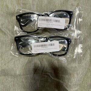 Clear black framed glasses. New. Set of 2